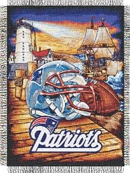 New England Patriots Home Field Advantage Woven Tapestry Throw Blanket - NFL Football Fan Shop