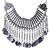 CHILDCITY Tibet Silver Dangle Round Coin Charm Bib Choker Collar Necklace