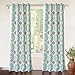 DriftAway Bella Medallion and Floral Pattern Room Darkening and Thermal Insulated Grommet Window Curtains 2 Panels Each 52 Inch by 84 Inch Aqua and Gray