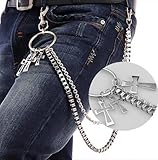 Cool Men's Non-mainstream Wild Hip-hop Male Waist Jeans Tide Hiphop Cross Trousers Wallet Key Chain