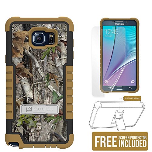 Galaxy Note 5 Case, Note 5 Case, Beyond Cell®Tri Shield Rugged Heavy Duty Hybrid Cover with Kickstand- Autumn Camouflage-FREE Screen Protector