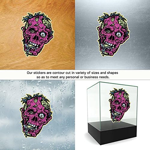 Decoration Vinyl Stickers Zombie Head Decoration vinyl crow costume cruel art (10 X 7,4 Inches) Fully Waterproof Printed vinyl sticker
