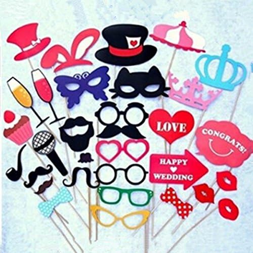 Perfectbaby Mustache on a Stick Wedding Party Photo Booth Props Photobooth Funny Masks Bridesmaid Gifts for Wedding Decoration