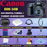 Canon EOS 50D SLR Digital Camera Kit with Tamron 28-80mm Lens + PREMIUM STARTER PACKAGE INCLUDING 4GB SDHC MEMORY CARD + MEMORY CARD READER + HDMI CABLE + UV FILTER + EXTENDED LIFE BATTERY + SOFT CARRYING CASE + TRIPOD + Sunset Electronics Micro Fiber Cleaning Cloth & MUCH MORE !!