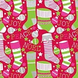The Gift Wrap Company Jumbo Roll of Premium Cool Yule Gift Wrap, Silly Socks, 8-Feet Long (96-5191)
