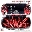 Lightning Red WraptorSkinz Skin and Screen Protector Kit fits Sony PSP 3000