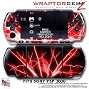 Lightning Red WraptorSkinz Skin and Screen Protector Kit fits Sony PSP 3000