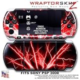 Lightning Red WraptorSkinz Skin and Screen Protector Kit fits Sony PSP 3000 ....