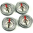 4 Mini Compasses Pocket Navigation Testing Clock Tool