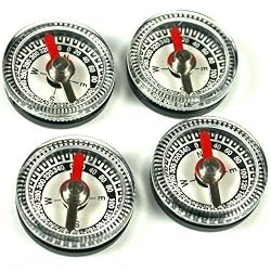 4 Mini Compasses Pocket Navigation Testing Clock Tool