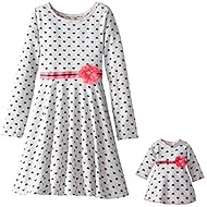 Girls Chiffon/Polyester/Knit Sweater General Print   Dress with a Brush/Sweep Train  With a Ribbon  and Rhinestones