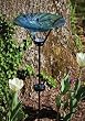 Floral Burst Glass Birdbath with Solar Stake
