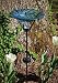 Floral Burst Glass Birdbath with Solar Stake