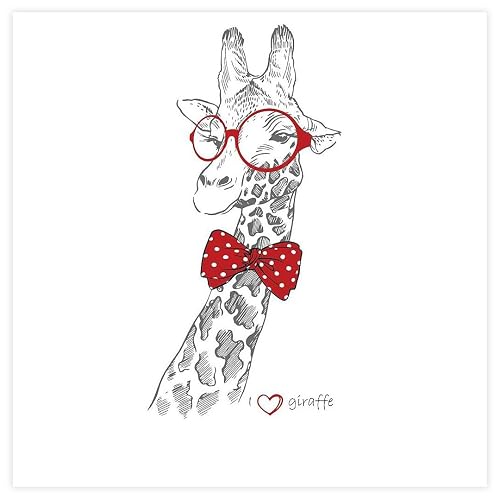 Design with Vinyl Cryst 582 1321 As Seen Giraffe Zoo Animal Glasses Bow Kids Children Vinyl Wall Decal Art Home Decor Bedroom Living Room 12 by 36-Inch As Seen