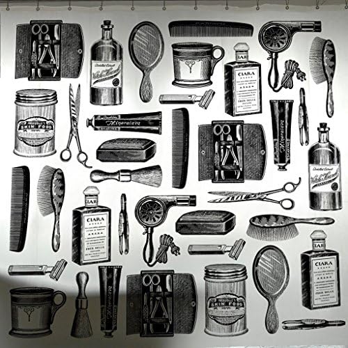 Shower Curtain, Barbershop Pattern 66x72