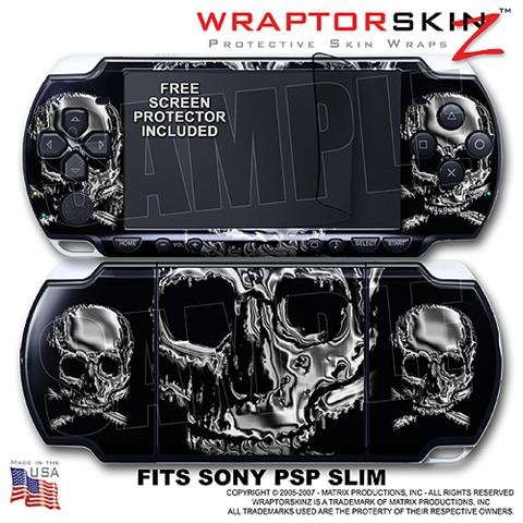 Chrome Skulls WraptorSkinz Skin and Screen Protector Kit fits Sony PSP Slim (PSP 2000)