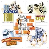 Penguins of Madagascar TV Stickers - Birthday Party Supplies & Favors - 75 per Pack