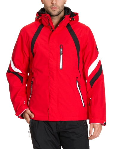 Killtec 19154  Unisex/Herren Funktionsjacke mit abzipbarer Kapuze Alvar, rot/ schwarz/ wei&szlig; (400), S
