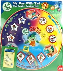 Leap Frog Wood Puzzle 12 Pieces 12'' Round-My Day