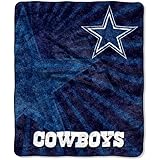 NFL Dallas Cowboys 50-Inch-by-60-Inch Sherpa on Sherpa Throw Blanket "Strobe" Design