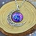 Jiayiqi Women's Galaxy Crescent Moon Galactic Universe Cabochon Pendant Necklace