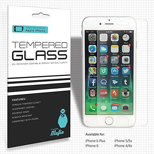 Mobile Mafia - iPhone 5/5s/5c 4" Ultra Oleophobic Tempered Glass Rounded Edge Screen Protector 9H 12um Scratch Proof High Definition