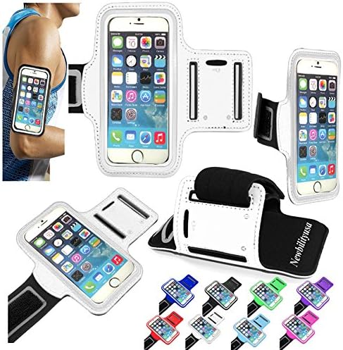 Newbilityusa For iPhone 6 4.7" screen and Samsung Galaxy S3 and Samsung Galaxy S4 Sports Running Gym Fitness Armband Arm Band Case Cover Pouch (white)