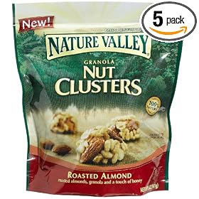 Nature Valley Granola Nut Clusters, Roasted Almond, 5-Ounce Pouches (Pack of 5)