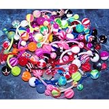 10 piece mix lot UV Flexible Belly Navel piercing Rings