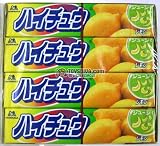 Morinaga - Original Japanese Hi-Chew Muscat Candy 12 Packs -- Lemon Flavor Plus 1 Free Randomly Picked Pokemon Keychain