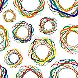 Wallmonkeys Peel and Stick Wall Decals - Seamless Festive Background from Circles - 18"W x 18"H Removable Graphic
