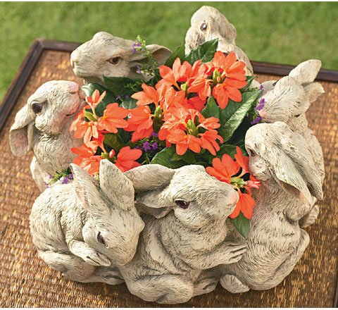 Planter, Circle Of Bunnies