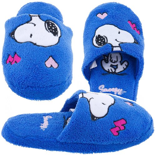 Snoopy Hearts Royal Blue Slippers for Women