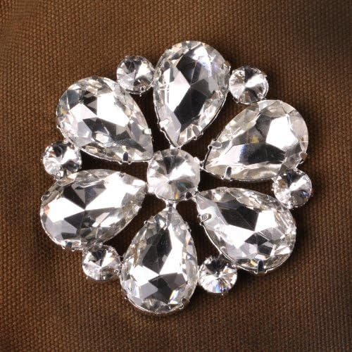 Bridal Sparkling Crystal Flower Brooch Pin Rhinestones Broach DIY Wedding Bridal Bouquet KF202