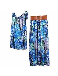 Sexy Sleeveless Ankle Length Belted General Print  Dress