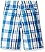 Crazy 8 Boys' Flat Front Plaid Short