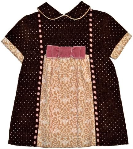 Kerubins Baby Girl Dress with Bow-12 Months-Black, Ivory