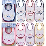 6-Pack Baby Bib Collection (Printed), Pink