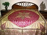 Elegant Pashmina Bedspread Magenta Pink Indian Bedding King Sized Throw Bed ....