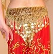 Gold Glass Beaded Belt with Coins