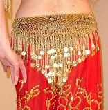 Gold Glass Beaded Belt with Coins
