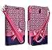 HTC Desire 610 Case, Magnetic Leather Flip Wallet Pouch HTC Desire 610, Slim Folio Case with Kickstand, 2 Credit Card Slot Wallet Pouch (HOT Pink Cheetah)