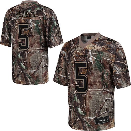 Baltimore Ravens #5 Flacco Realtree Football Jersey Size 48-56 Free Ship