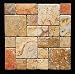 Scabos Travertine 3-Piece Mini-Pattern Tumbled Mosaic Tile Scabos Travertine 3-Piece Mini-Pattern Tumbled Mosaic Tile