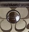 Coach Signature Stripe Shopper Bag Tote Khaki Mahogany - Coach 17433KHA