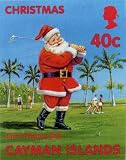 Cayman Island Christmas Golf Stamp Print (Reproduction) 8