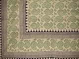 Block Print Paisley Tapestry-Spread-Coverlet-Green