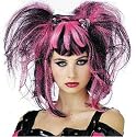 Bad Fairy Black and Pink Pixie Costume Wig