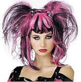 Bad Fairy Black and Pink Pixie Costume Wig