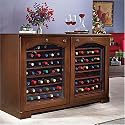 The Wine Enthusiast Capri 72-Bottle 2 Zone Wine Cellar - Oak